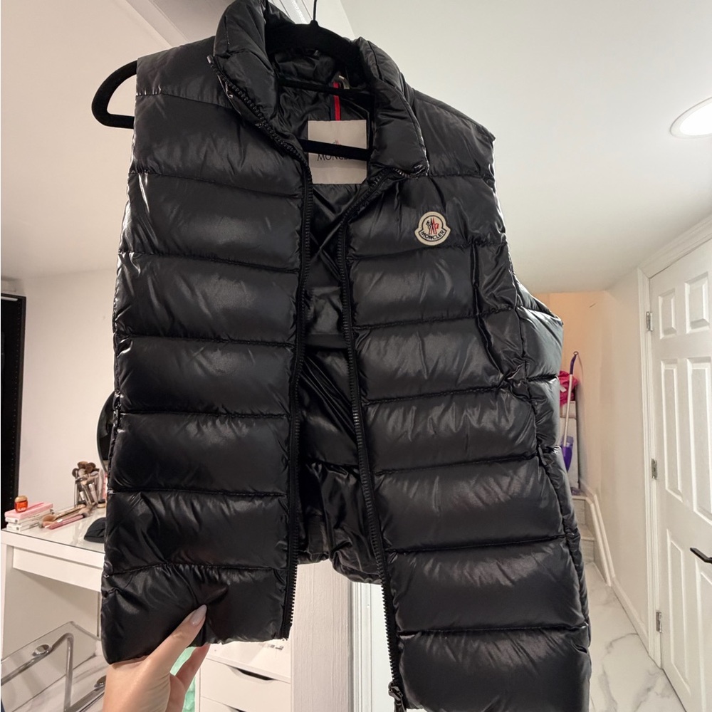 Moncler Shiny Black Quilted Vest
